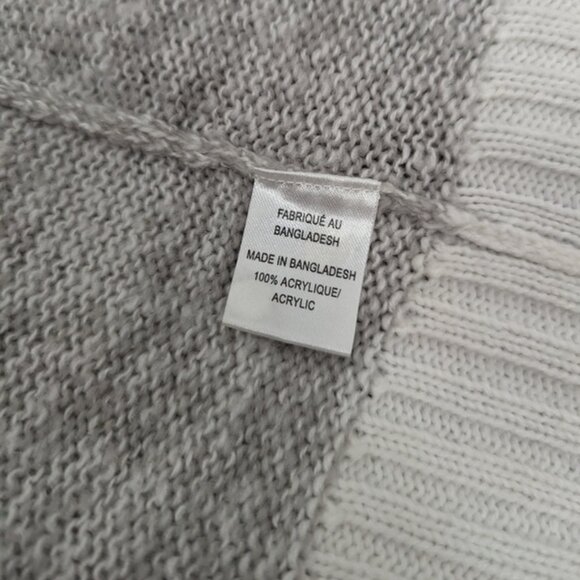 myStyle Open Front Cardigan with Contrast Trim - Light Grey Maroon, Size M - Picture 4 of 7